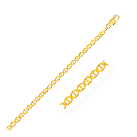 Size: 10'' - 3.2mm 14k Yellow Gold Mariner Link Anklet