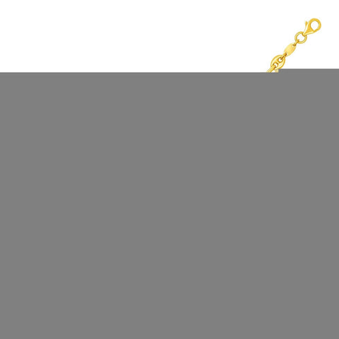 Size: 10 - 14k Tri Color Gold Mariner Link Anklet