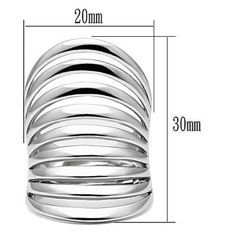 3W168 - Rhodium Brass Ring with No Stone