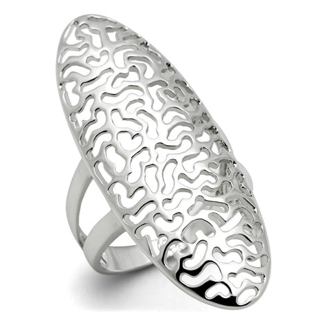 3W169 - Rhodium Brass Ring with No Stone