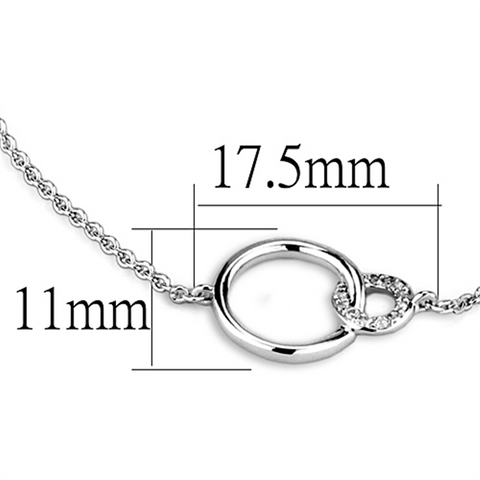 3W711 - Rhodium Brass Bracelet with AAA Grade CZ  in Clear