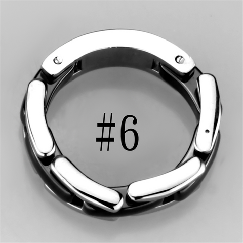 3W972 - High polished (no plating) Stainless Steel Ring with Ceramic  in Jet