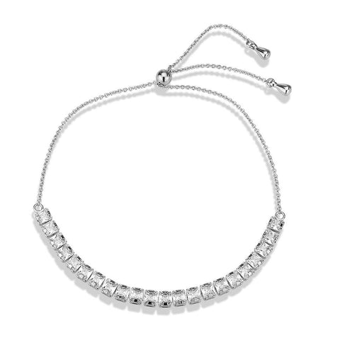 3W1667 - Rhodium Brass Bracelet with AAA Grade CZ in Clear