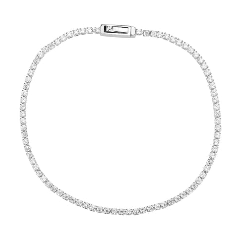 3W1679 - Rhodium Brass Bracelet with AAA Grade CZ in Clear