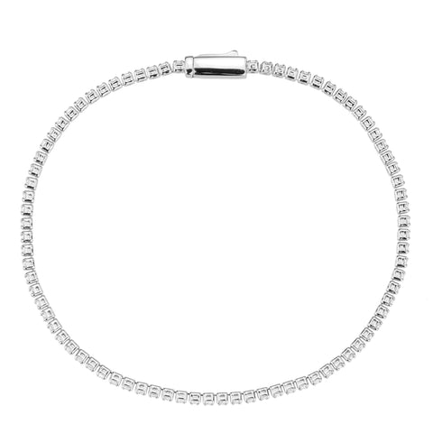 3W1682 - Rhodium Brass Bracelet with AAA Grade CZ in Clear