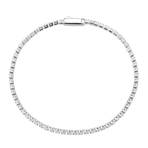 3W1685 - Rhodium Brass Bracelet with AAA Grade CZ in Clear