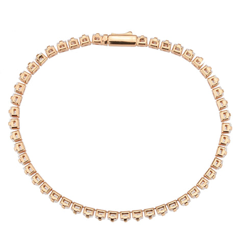 3W1696 - Rose Gold Brass Bracelet with AAA Grade CZ in Clear