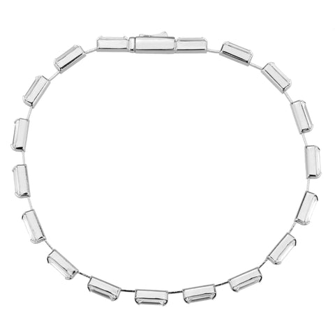 3W1712 - Rhodium Brass Bracelet with AAA Grade CZ in Clear