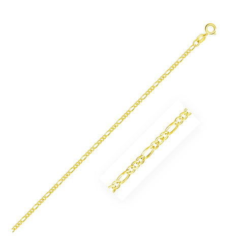 Size: 10'' - 14k Yellow Gold Figaro Anklet 1.5mm