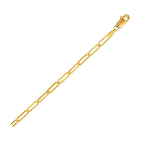 Size: 10 - 14K Yellow Gold Lite Paperclip Anklet (3.2mm)