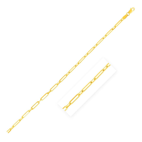 Size: 10 - 14k Yellow Gold Alternating Paperclip Anklet (2.8mm)