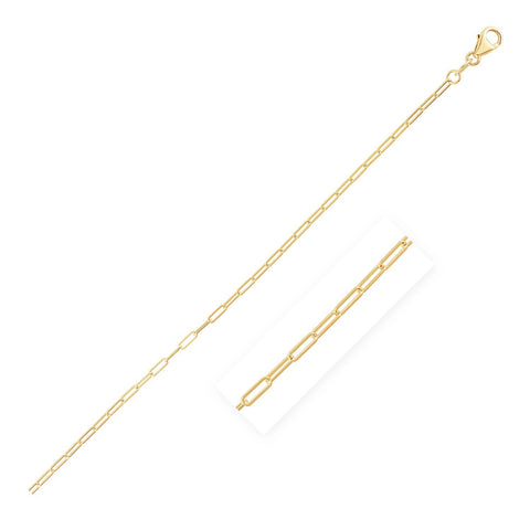 Size: 10'' - 14K Yellow Gold Fine Paperclip Anklet (1.5mm)