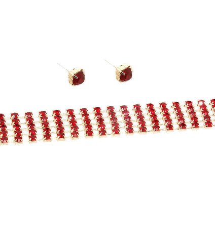 Red Stone Metal Choker