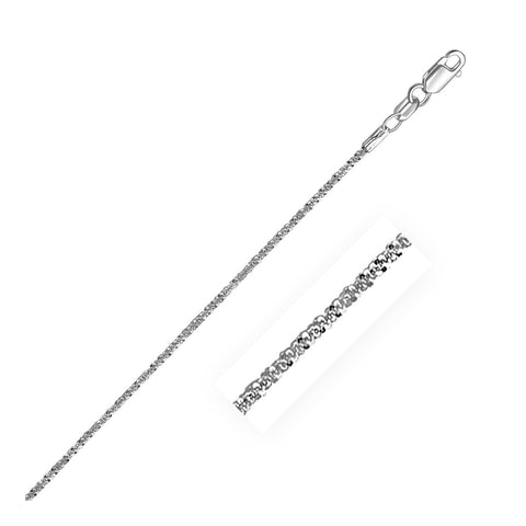 Size: 10'' - 10k White Gold Sparkle Anklet 1.5mm