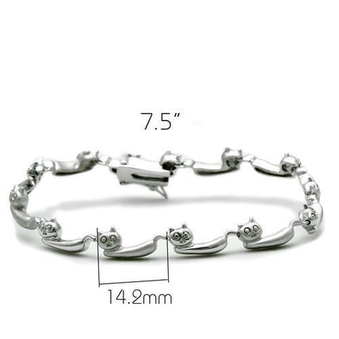 LO2023 - Matte Rhodium & Rhodium Brass Bracelet with No Stone