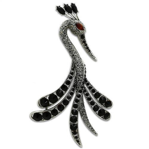 LO2393 - Imitation Rhodium White Metal Brooches with Top Grade Crystal  in Multi Color