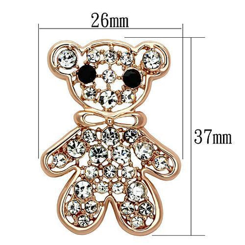 LO2792 - Flash Rose Gold White Metal Brooches with Top Grade Crystal  in Clear