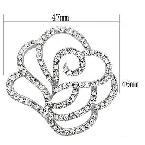 LO2813 - Imitation Rhodium White Metal Brooches with Top Grade Crystal  in Clear