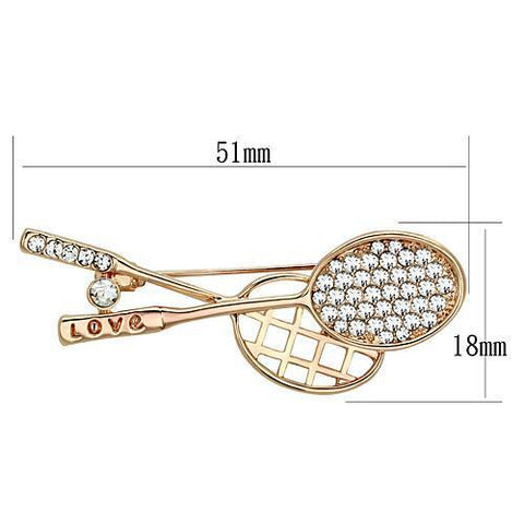 LO2828 - Flash Rose Gold White Metal Brooches with Top Grade Crystal  in Clear