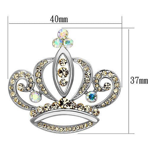 LO2870 - Imitation Rhodium White Metal Brooches with Top Grade Crystal  in Multi Color