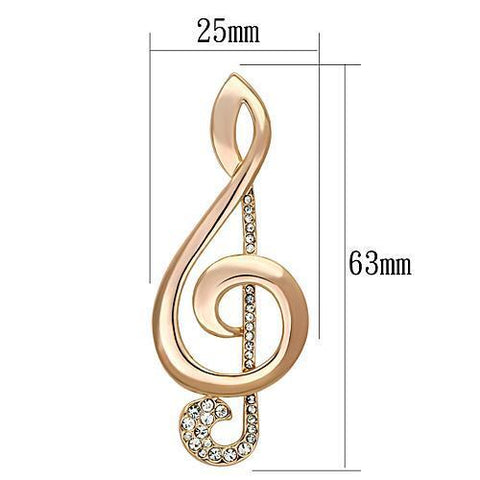 LO2893 - Flash Rose Gold White Metal Brooches with Top Grade Crystal  in Clear