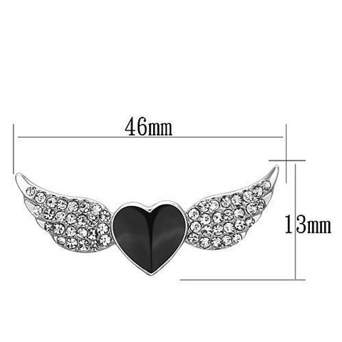 LO2908 - Imitation Rhodium White Metal Brooches with Top Grade Crystal  in Clear