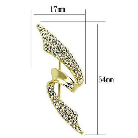 LO2940 - Flash Gold White Metal Brooches with Top Grade Crystal  in Clear