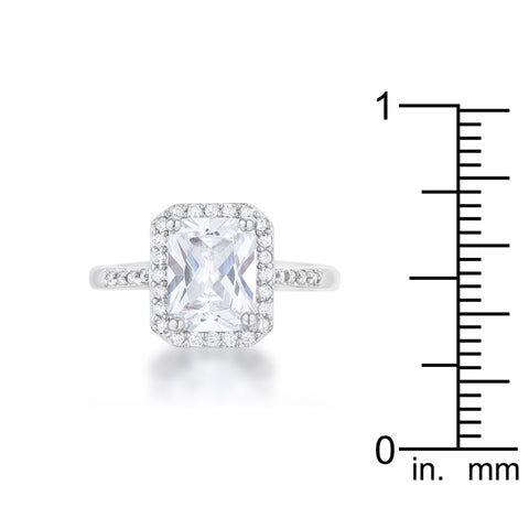 Ariana 2.95ct CZ Rhodium Classic Ring