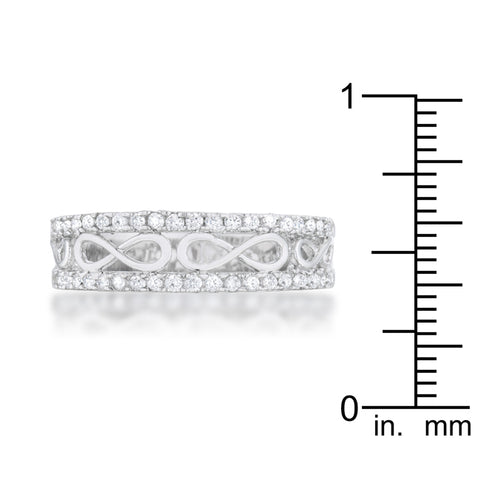 Rema 0.4ct CZ Rhodium Contemporary Infinity Band Ring