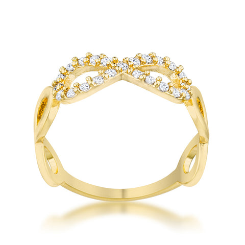 Mina 0.35ct CZ 18k Plated Gold Infinity Ring