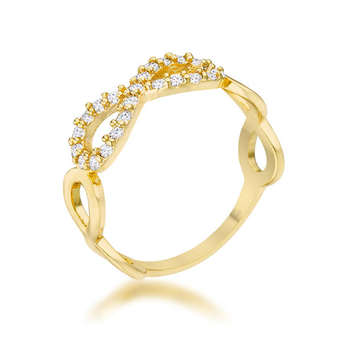 Mina 0.35ct CZ 18k Plated Gold Infinity Ring