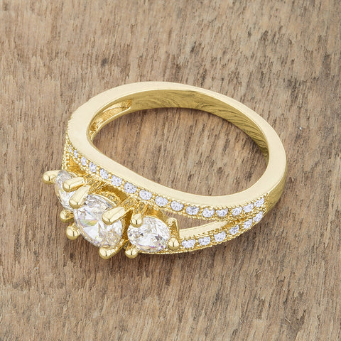 Geneviere 1.45ct CZ 14k Gold Classic Ring