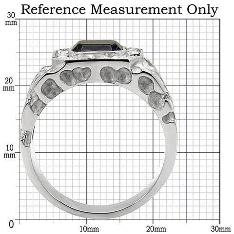 TK02210 - High polished (no plating) Stainless Steel Ring with Top Grade Crystal  in Montana