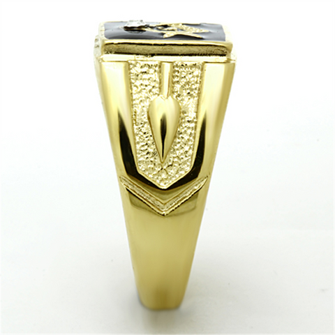 TK1159 - IP Gold(Ion Plating) Stainless Steel Ring with Top Grade Crystal  in Clear