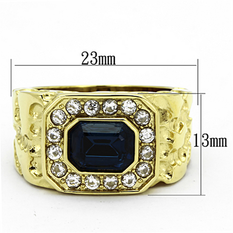 TK1192 - IP Gold(Ion Plating) Stainless Steel Ring with Top Grade Crystal  in Montana