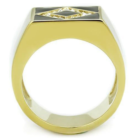 TK1613 - IP Gold(Ion Plating) Stainless Steel Ring with Top Grade Crystal  in Clear