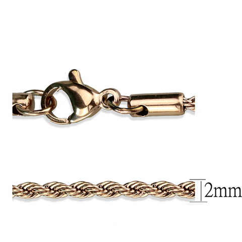 TK2426R - IP Rose Gold(Ion Plating) Stainless Steel Chain with No Stone