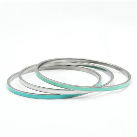 TK242 - High polished (no plating) Stainless Steel Bangle with No Stone