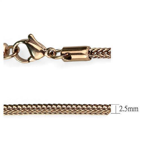 TK2430R - IP Rose Gold(Ion Plating) Stainless Steel Chain with No Stone