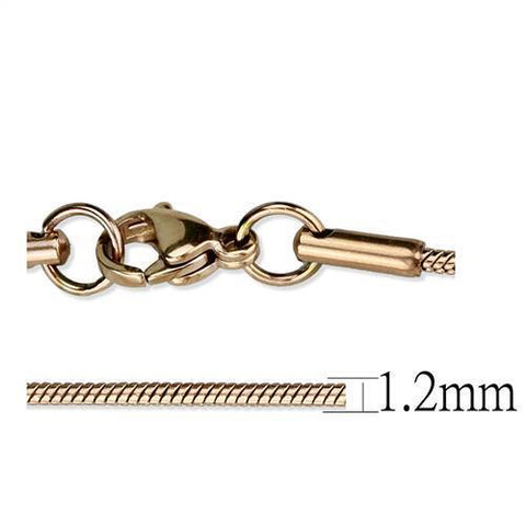 TK2436R - IP Rose Gold(Ion Plating) Stainless Steel Chain with No Stone