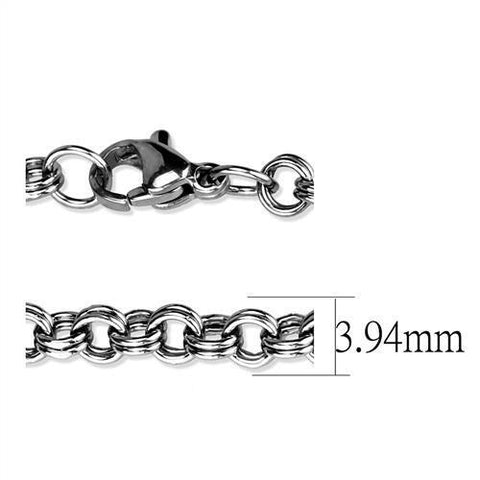 TK2438 - High polished (no plating) Stainless Steel Chain with No Stone