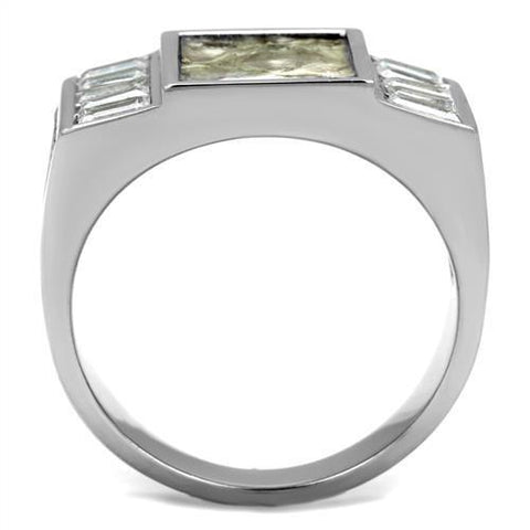 TK2784 - No Plating Stainless Steel Ring with AAA Grade CZ  in Clear