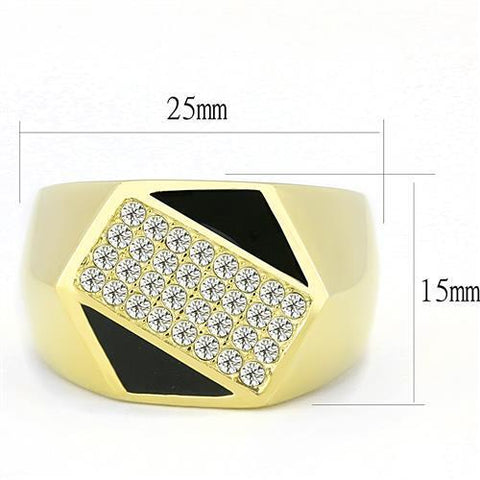 TK3224 - IP Gold(Ion Plating) Stainless Steel Ring with Top Grade Crystal  in Clear