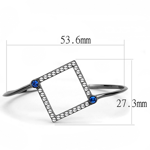 TK3288 - IP Light Black  (IP Gun) Stainless Steel Bangle with Top Grade Crystal  in Montana