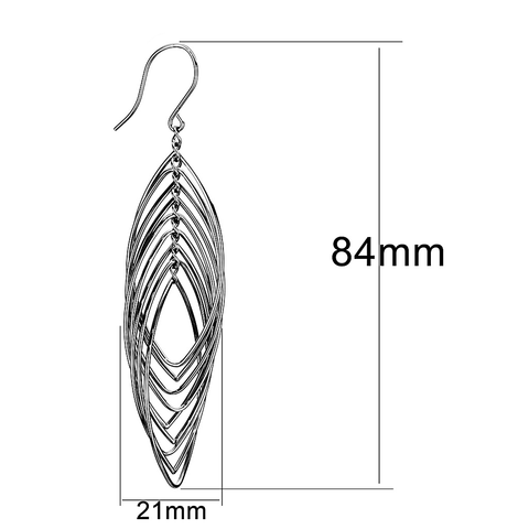 TK3500 - High polished (no plating) Stainless Steel Earrings with No Stone