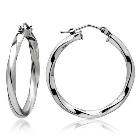 TK428 - High polished (no plating) Stainless Steel Earrings with No Stone