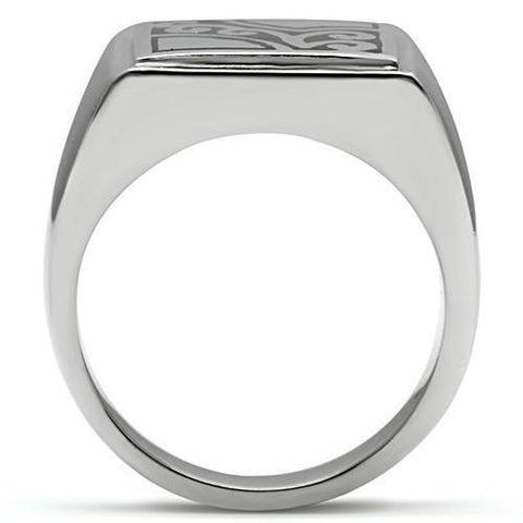 TK482 - High polished (no plating) Stainless Steel Ring with No Stone