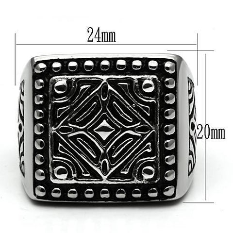 TK585 - High polished (no plating) Stainless Steel Ring with No Stone