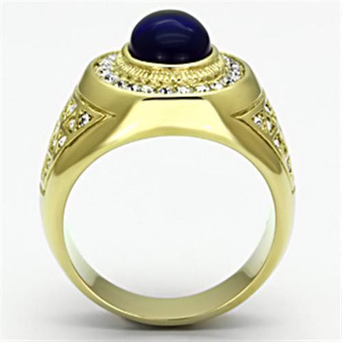 TK720 - IP Gold(Ion Plating) Stainless Steel Ring with Synthetic Synthetic Glass in Montana