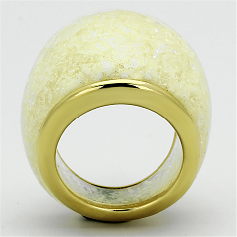 VL109 - IP Gold(Ion Plating) Stainless Steel Ring with Synthetic Synthetic Stone in Citrine Yellow